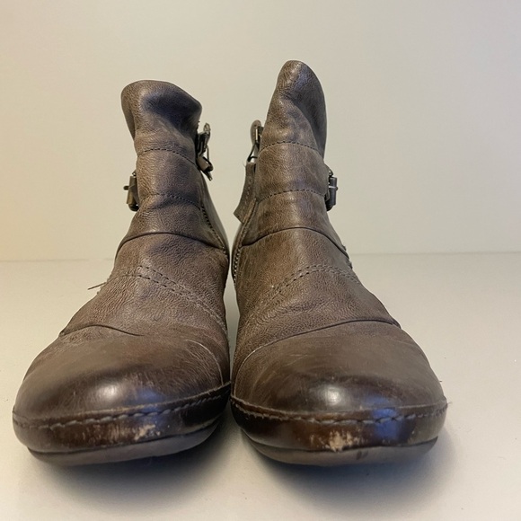 A.S. 98 Airstep Italian leather short 1" heeled tan w buckle short bootie s 6.5 - Picture 6 of 9